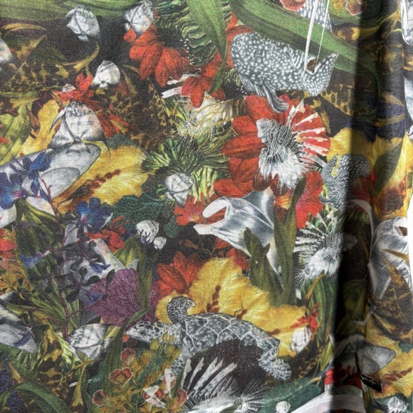 Tropical Fish Turtle Sea Plants Tank Top Blouse Kitsch Twee‎ Quirky Y2K V Neck S - Picture 4 of 9